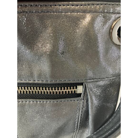 COACH POPPY 18807 SMALL SILVER METALIC SPARKEL SHOULDER BAG - Picture 3 of 16